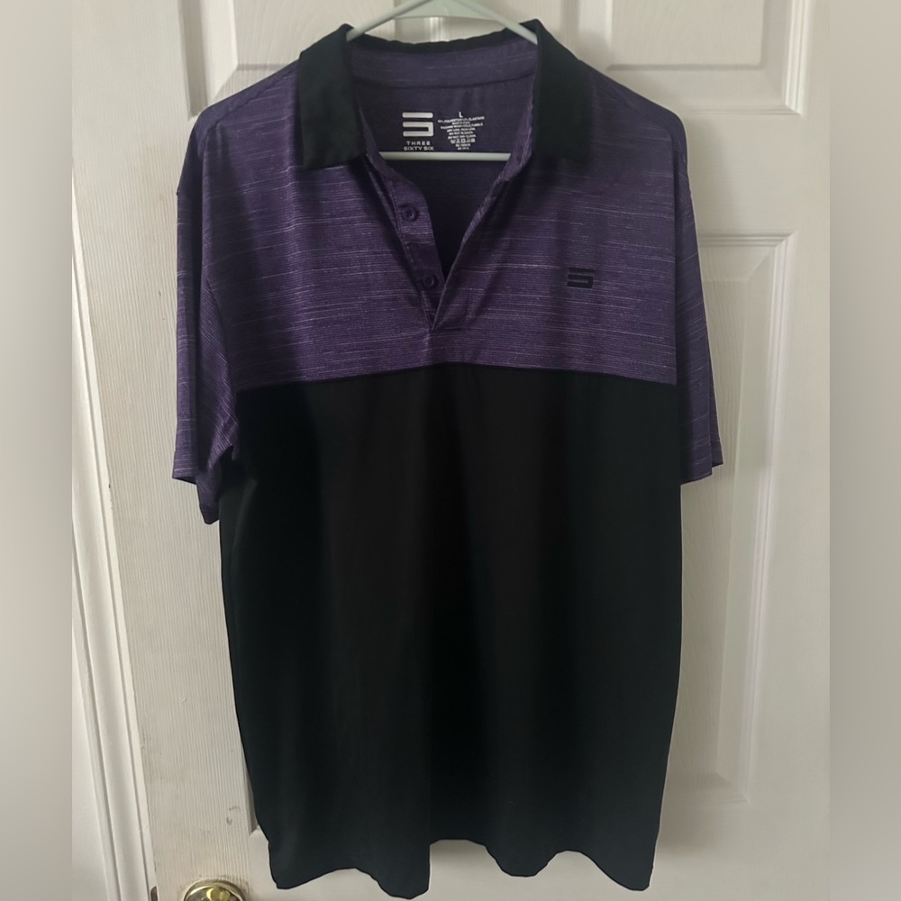 Men's Purple and Black Polo Shirt